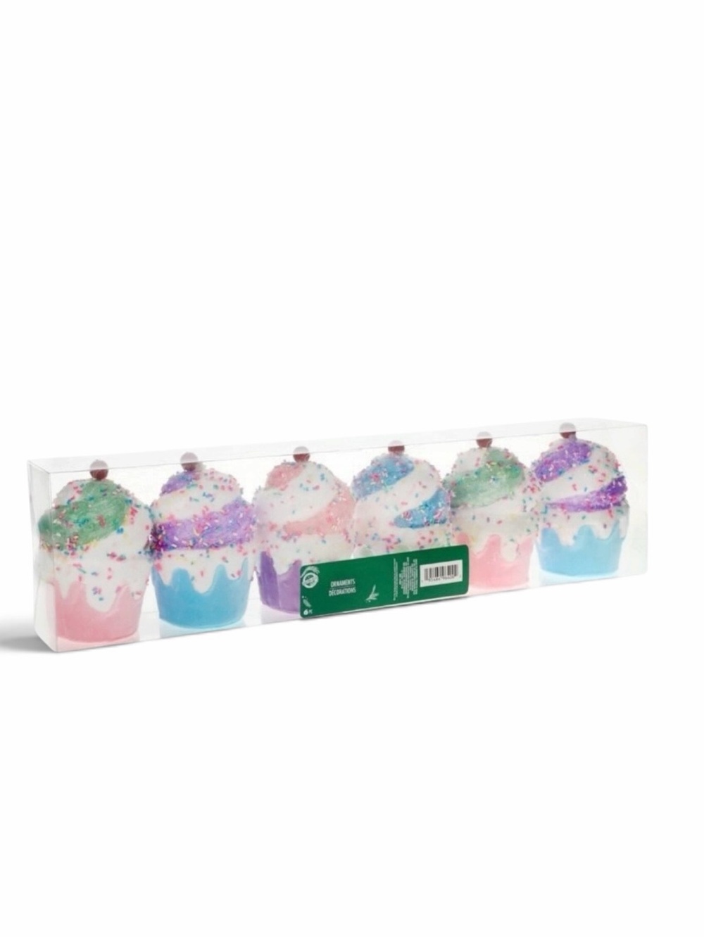 Jumbo Christmas House Cake Ornament 6-pc Pack Cupcakes